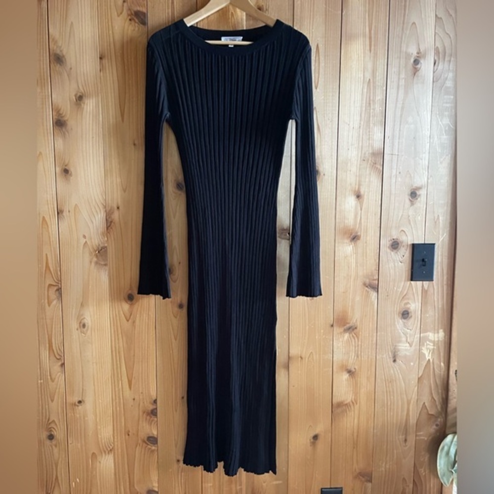 & Other Stories long bell sleeve ribbed knit midi dress
